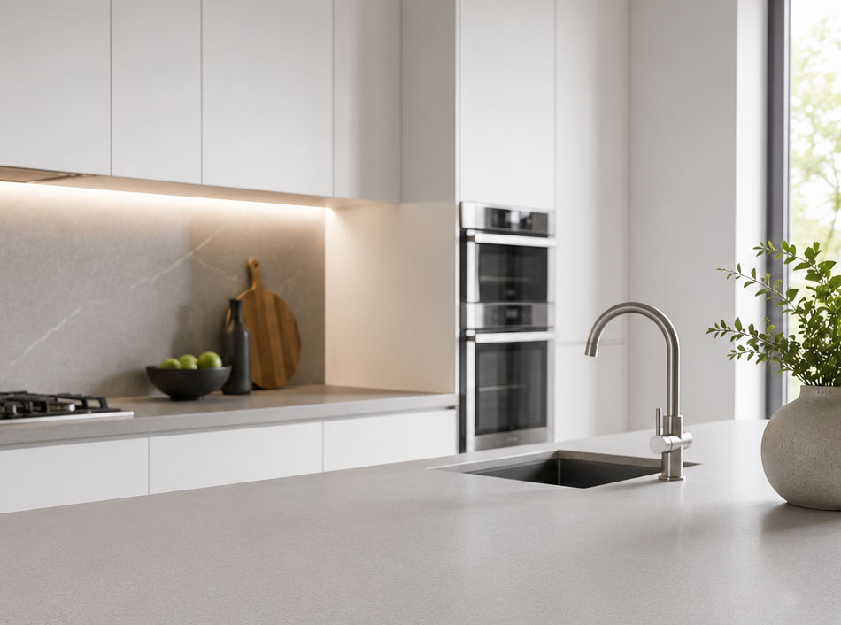 plan de travail en quartz pour une cuisine moderne